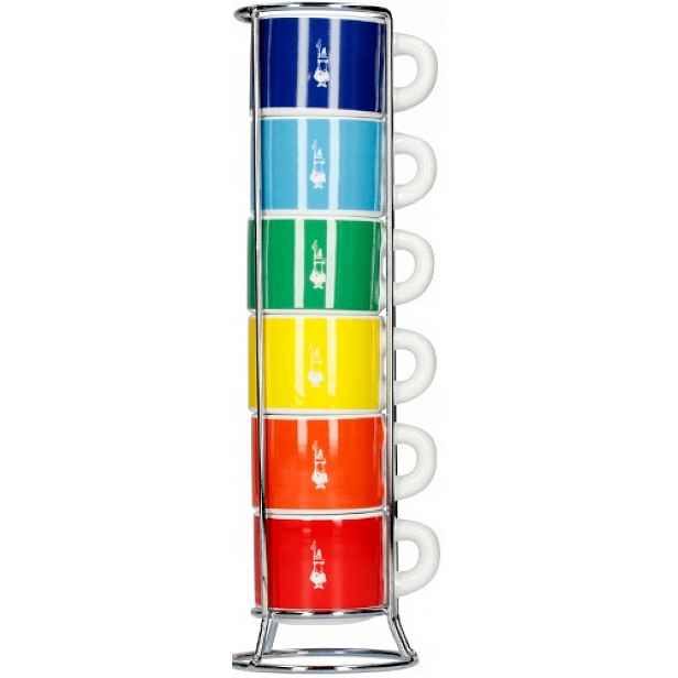 Bialetti Color sada šálků se stojanem 6 ks na espresso