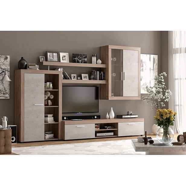 Casarredo Obývací sestava TRIGONA - dub tabaco/beton