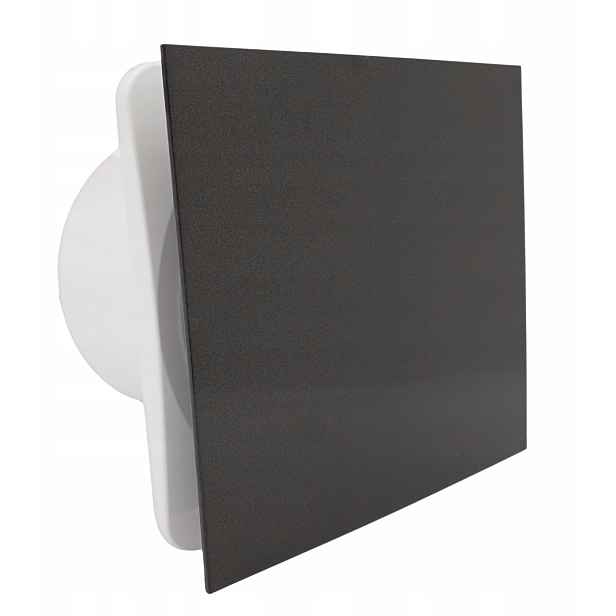Domácí koupelnový ventilátor Fi 150 mm Černý Panel Výkonný 242 m3/h Standard
