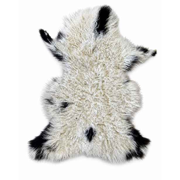 Ovčí kůže „kudrnatá“ – Bílo-černá – 80 cm/XS (Malé jehně) 100% přírodní!