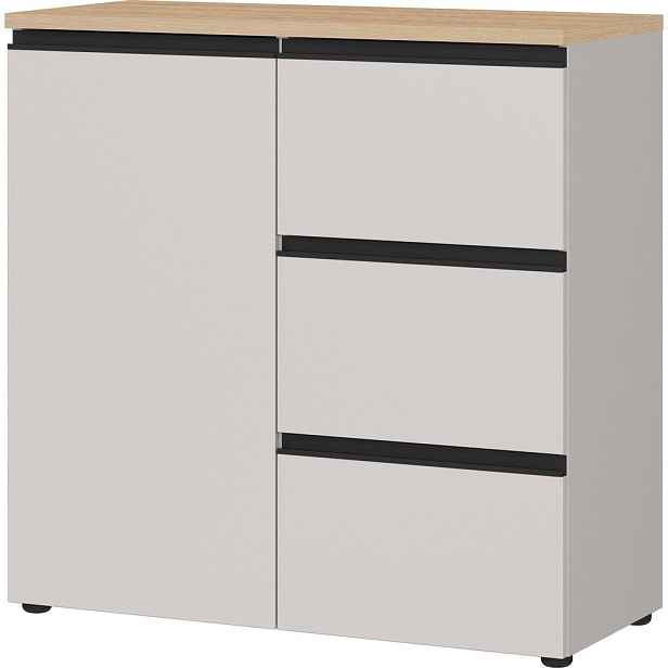 Šedobéžová/ve světle přírodní barvě komoda 90x91x41 cm Cormano – Germania