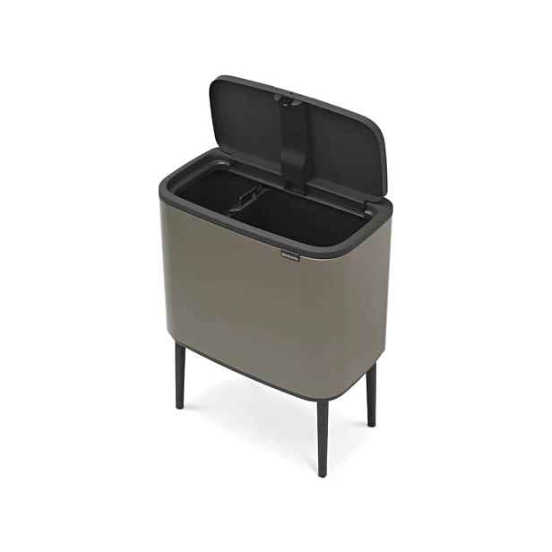 Šedý dotykový ocelový odpadkový koš na tříděný odpad 11+23 l Bo Touch Bin – Brabantia