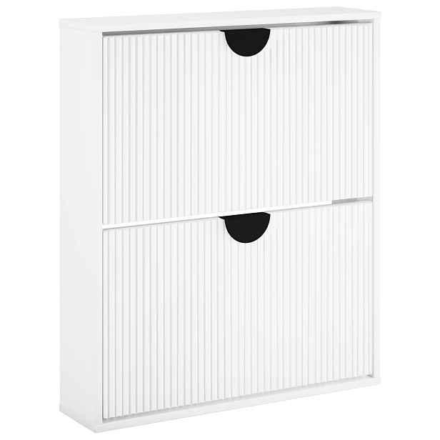 vidaXL Skříň na obuv VENRAY 70 x 17 x 82 cm Kompozitní dřevo Bílá