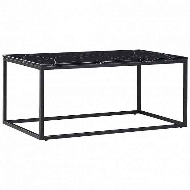 Beliani KONFERENČNÍ STOLEK Mramor Look černý obdélníkový 60/100 cm Delano