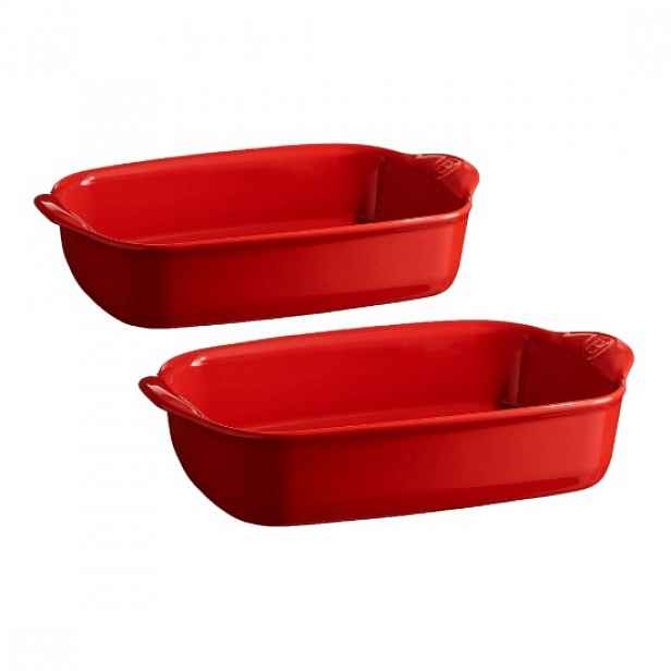 Sada 2 keramických pekáčů do trouby, 36,5x23,5cm/30x19cm, Burgundy - E