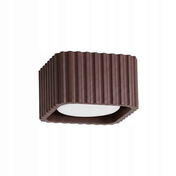 Sollux Lighting Riff stropní spot hnědý čtvercový 1xGX53 10W