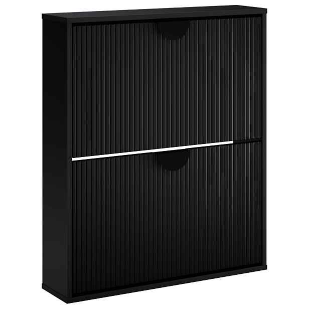 vidaXL Skříň na obuv VENRAY 70 x 17 x 82 cm Kompozitní dřevo Černá