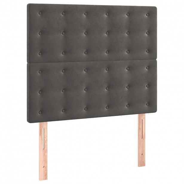 vidaXL Čelo postele tmavě šedé 100x5x118/128 cm sametové