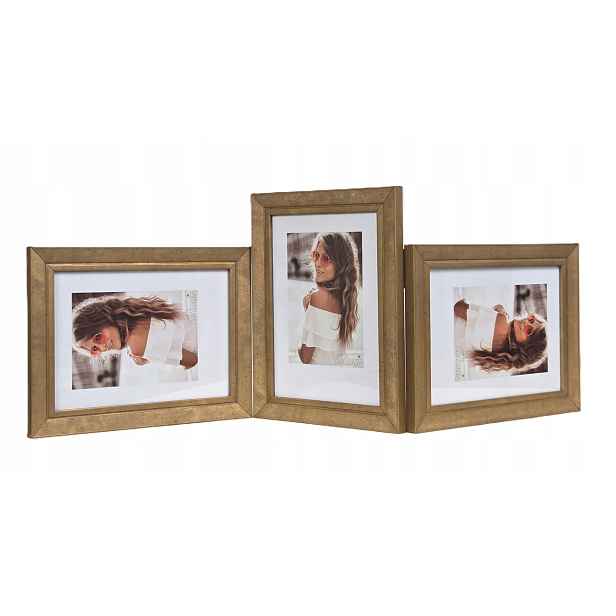 Galerie multirama Flash fotografie 15x21 cm Trojitá úroveň/vertikální/úroveň Zlatá