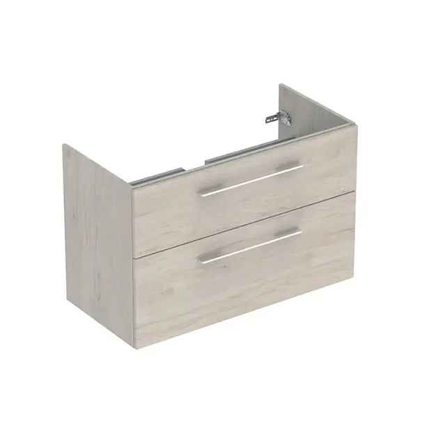 Geberit 501.215.00.1 - Umyvadlová skříňka 99x64x50 cm, 2 zásuvky, Light Hickory