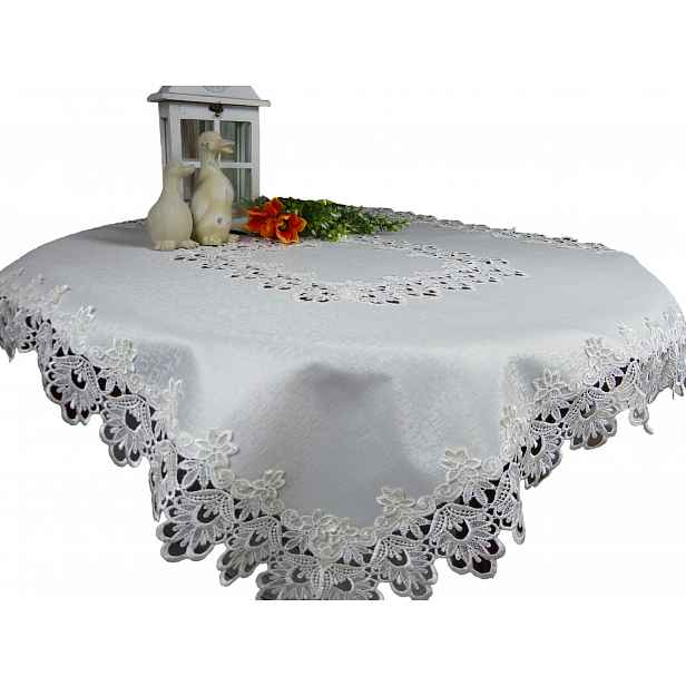 Glk ubrus s gipiurou 110x160 krémový polyester