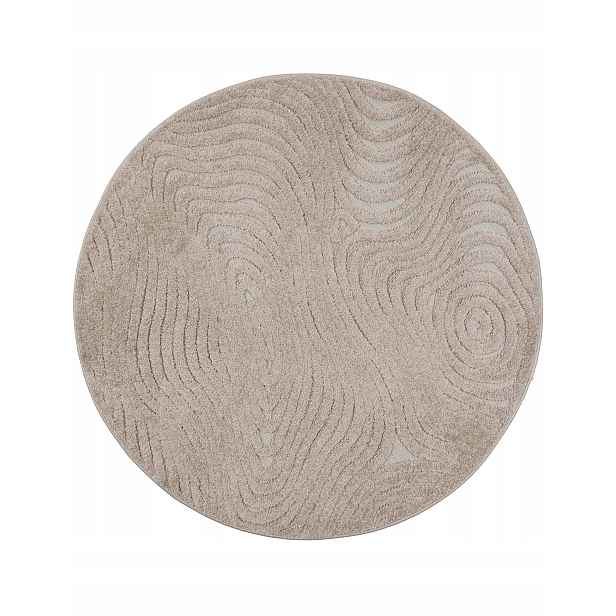Koberec Boho Cora 120 cm Béžový kulatý do obývacího pokoje Ložnice moderní Velký