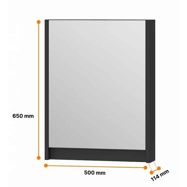 Skříň závěsná koupelnová skříňka se zrcadlem 50 cm černá matná Omeble
