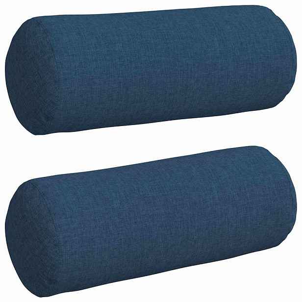 vidaXL Polštáře 2 ks textil Modrá Ø 15 x 40 cm