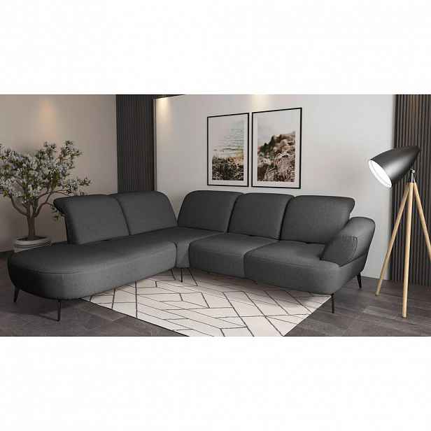 Sit & More ROHOVÁ SEDAČKA, textil, tmavě šedá