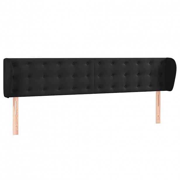 vidaXL Čelo postele typu ušák černé 163x23x78/88 cm samet