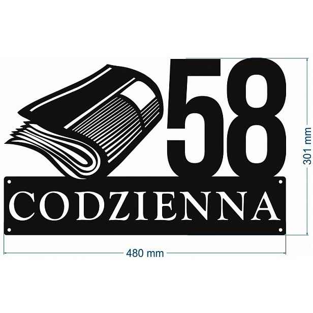 Číslo Na Dům 60 cm Tabule Adresa Ocel 2 mm Grafika 53