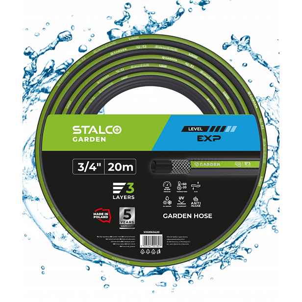 Hadice 3/4" 20 M 3 Vrstvy Exp Stalco Garden Silná A Odolná Vůči Uv Záření