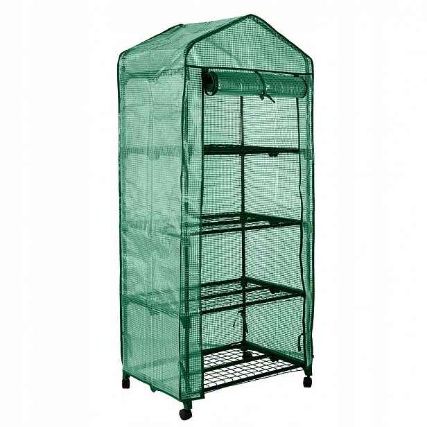 Skleník 69*49*160 CM, Fólie Pvc, Kovová Konstrukce, Kolečka 15-903 Neo