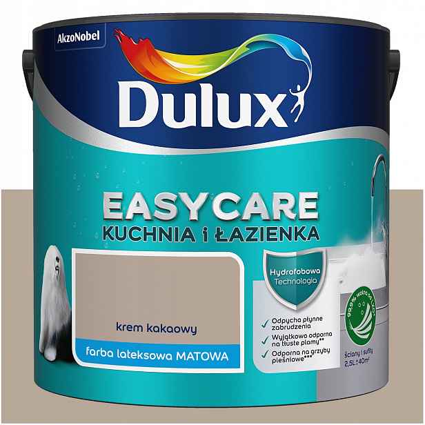 Barva na stěny Dulux EasyCare Kuchyně a koupelna Kakaový krém 2,5 l