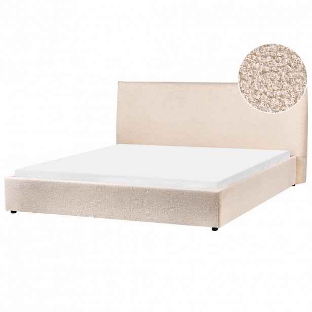 Beliani POSTEL s roštem 180/200 cm Béžová Lavaur