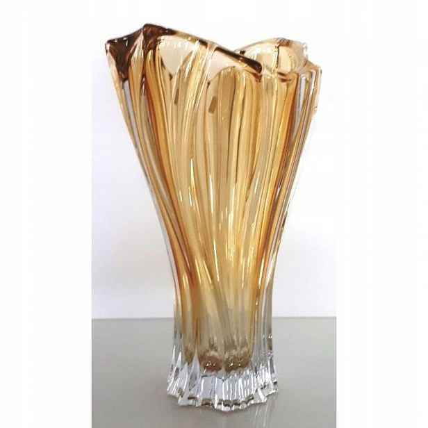Bohemia Váza Plantica Amber 320 mm Křišťál