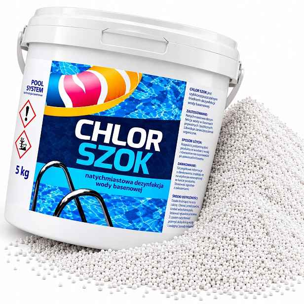 Chlorový Granulát 5 Kg Do Bazénu Rychlé Působení Při Zakalené Vodě