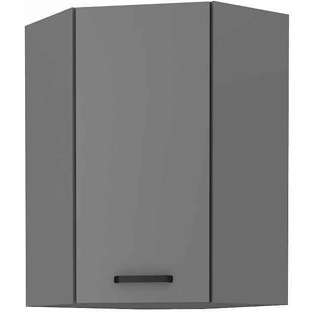 Horní rohová skříňka Nessa 60x60 GN-90 1F (45°) Barva korpusu: Antracit, Barva dvířek: Antracit