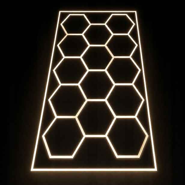 Led garážová lampa hexagon kancelářská dílna medová plástev stropní 394x229 Cm
