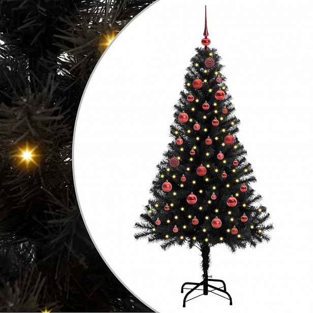 vidaXL Vánoční stromeček Černá 150 cm PVC