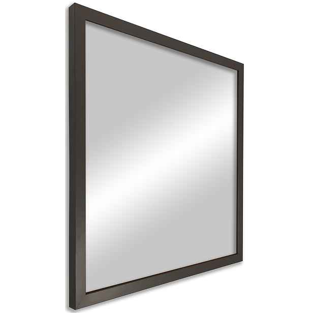 Zrcadlo v rámu 90x90 moderní úzký rám šedý
