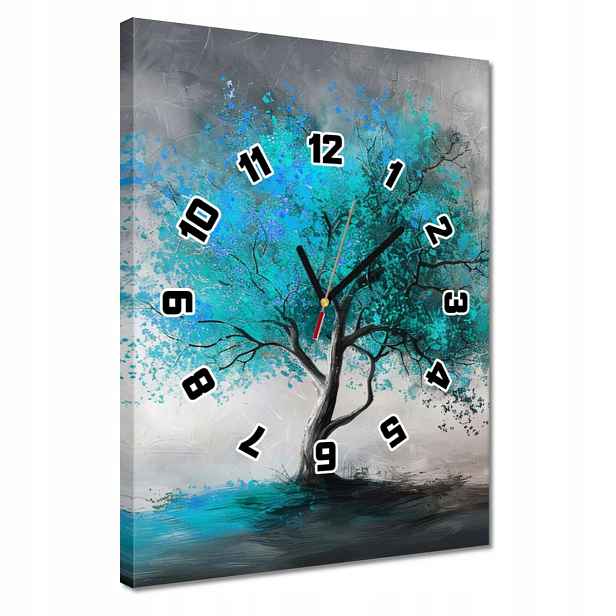Hodiny 30x40 Modrý strom Moderní umění