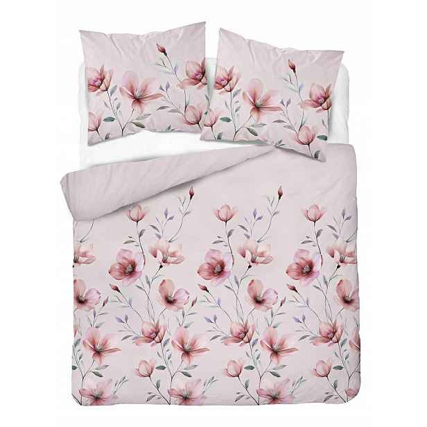 Povlečení 180x200 světle růžové s květy magnólie – Floral Harmony