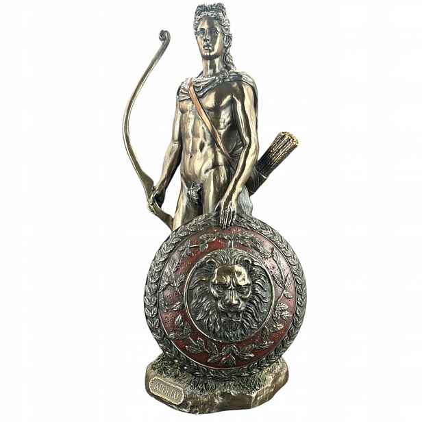 soška Řecký bůh života Apollo Se Štítem Veronese (WU75999A4)