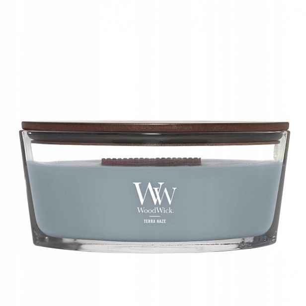 Vonná svíčka Woodwick Hearthwick Elipsa Loďka Terra Haze 453 g