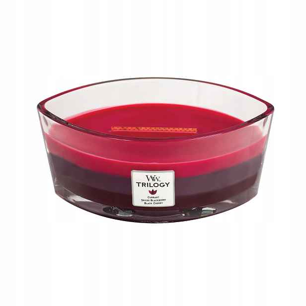 WoodWick Trilogy Sun-ripened Berries Vonná svíčka Elipsa Loďka 453,6 g