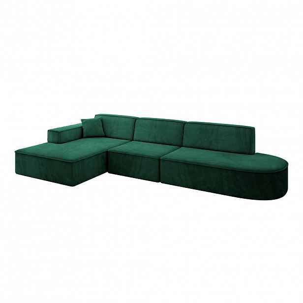ALTDECOR ROHOVÁ SEDACÍ SOUPRAVA s otomanem vlevo IREA-L2-v4 – 327 x 165 x 77 cm, zelená