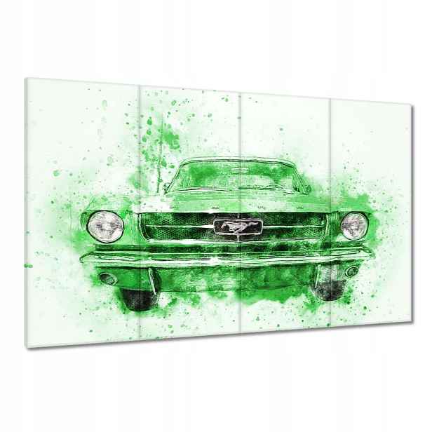 Obrazy 120x80 Zelený akvarel Mustang