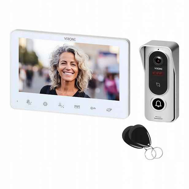 Angu videotelefon 4-žilový 7" LCD Rfid 13,56MHz bílý
