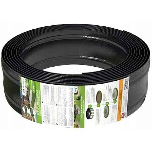 Trávníkový Lem Skrytý Obrubník 125MM/4M/15M Návin Černý