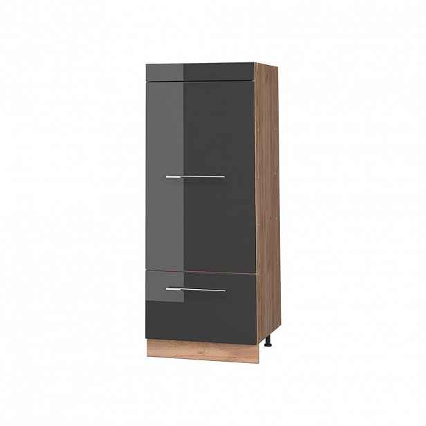 Vicco KUCHYŇSKÁ SPÍŽNÍ SKŘÍŇ Fame-Line, Antracitový vysoký lesk/Zlatý mocný dub, 60 cm