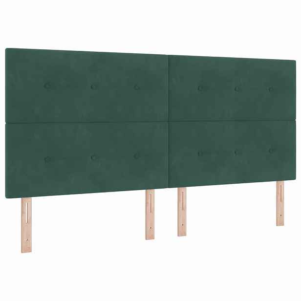 vidaXL Čelo postele Tmavě zelená 200 cm samet