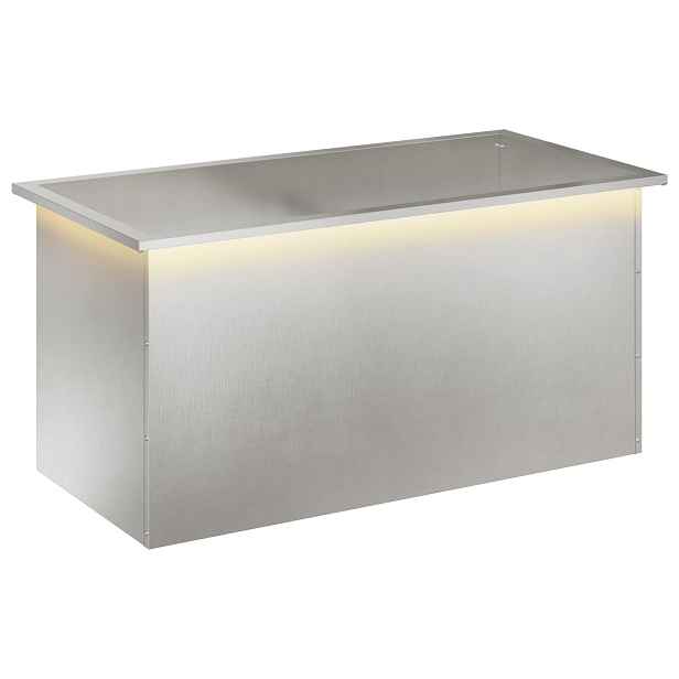 vidaXL Zahradní truhlík s LED osvětlením Stříbrná 50 × 100 × 48 cm