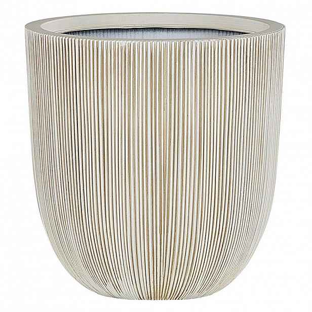 Beliani KVĚTINÁČ béžový/bílý kulatý 37/37/38 cm Chios