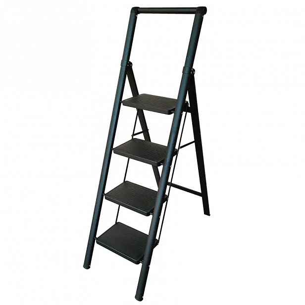 Domácí žebřík Premium H00604, černý, 4 stupně