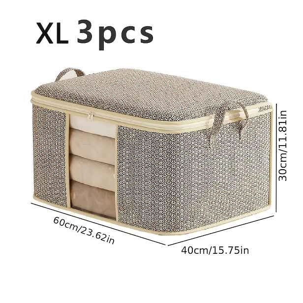 TEMU 3 ks Elegantní netkané úložné tašky - Velkokapacitní prachotěsné tašky na oblečení, deky, do šatníku, ložnice a pod postel | Multifunkční