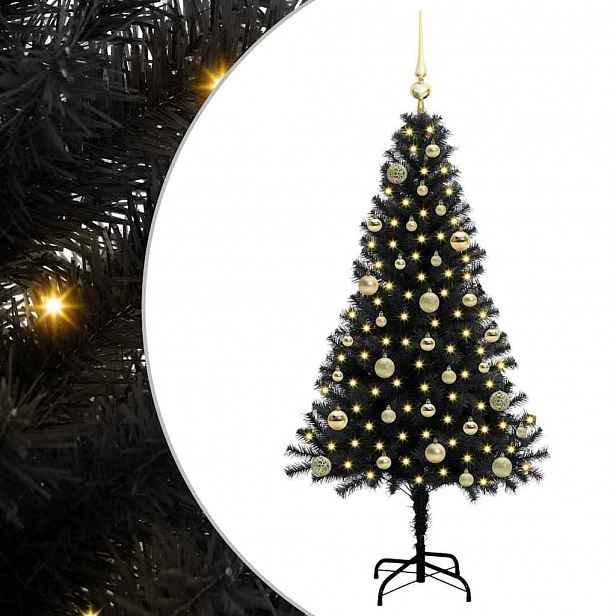 vidaXL Vánoční stromeček Černá 150 cm PVC