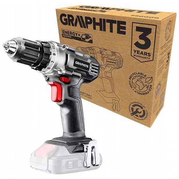 Aku vrtačka Energy+ 18V Li-Ion bez akumulátoru Graphite