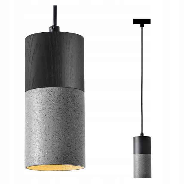 Černá betonová závěsná lampa GU10 Led 5W loft, nastavitelná nad stůl, kuchyně