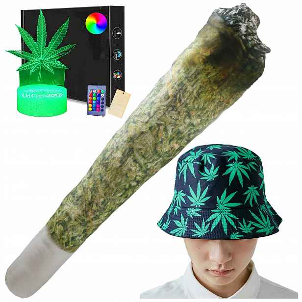 Dárek K Narozeninám Polštář Joint Čepice 3D Led Lampička Ganja Thc Cbd